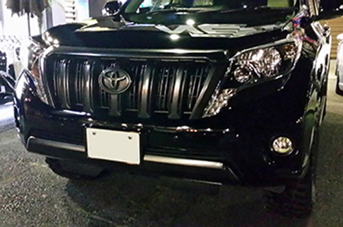 トヨタランドクルーザープラドマッドグレーブラックのカスタムペイント完了です。
